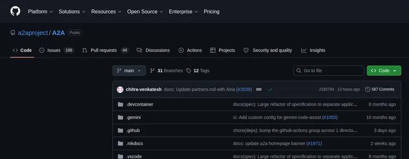 Репозиторий A2A Protocol на GitHub