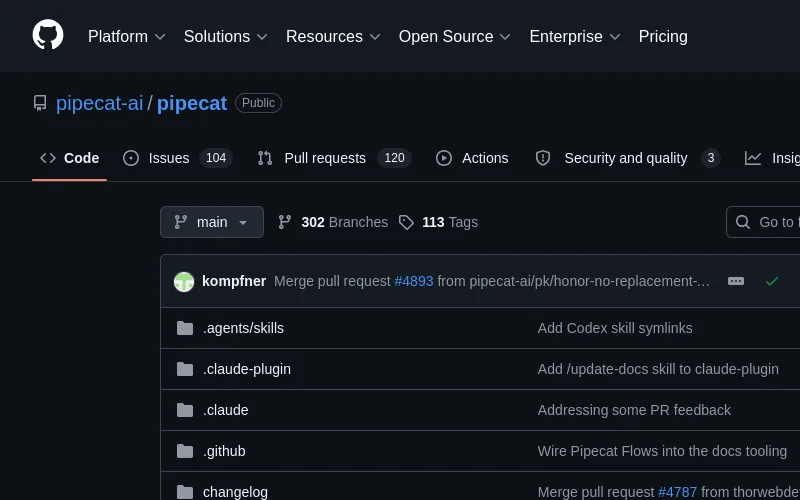Pipecat GitHub репозиторий