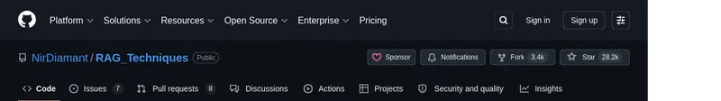 RAG Techniques GitHub репозиторий — 28K+ звёзд